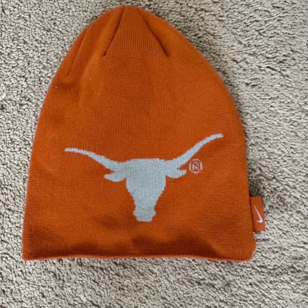 Nike Burnt Orange Beanie with Longhorn Design